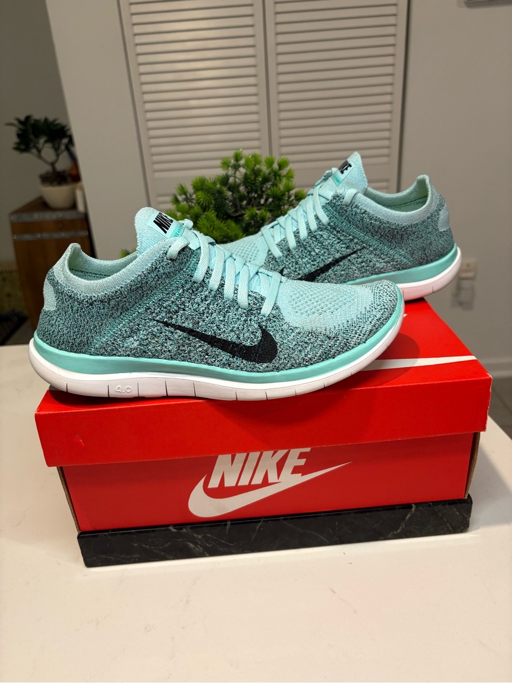 Nike Free 4.0 Flyknit Teal Women’s Running shoes size 8 , 2014 *Rare* model
